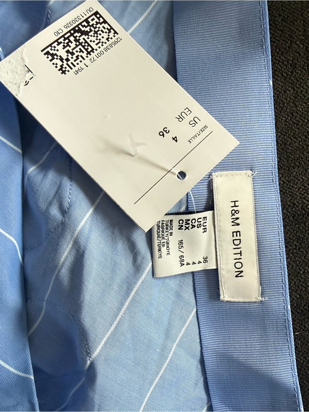 NWT H&M Blue Striped Ruffle Mini Skirt - Picture 7 of 7